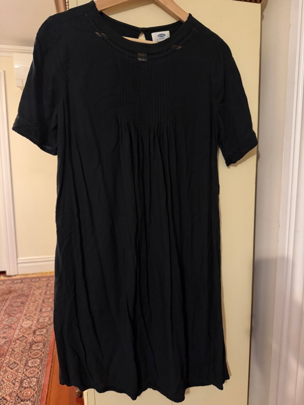 Old Navy Black Midi T-Shirt Dress